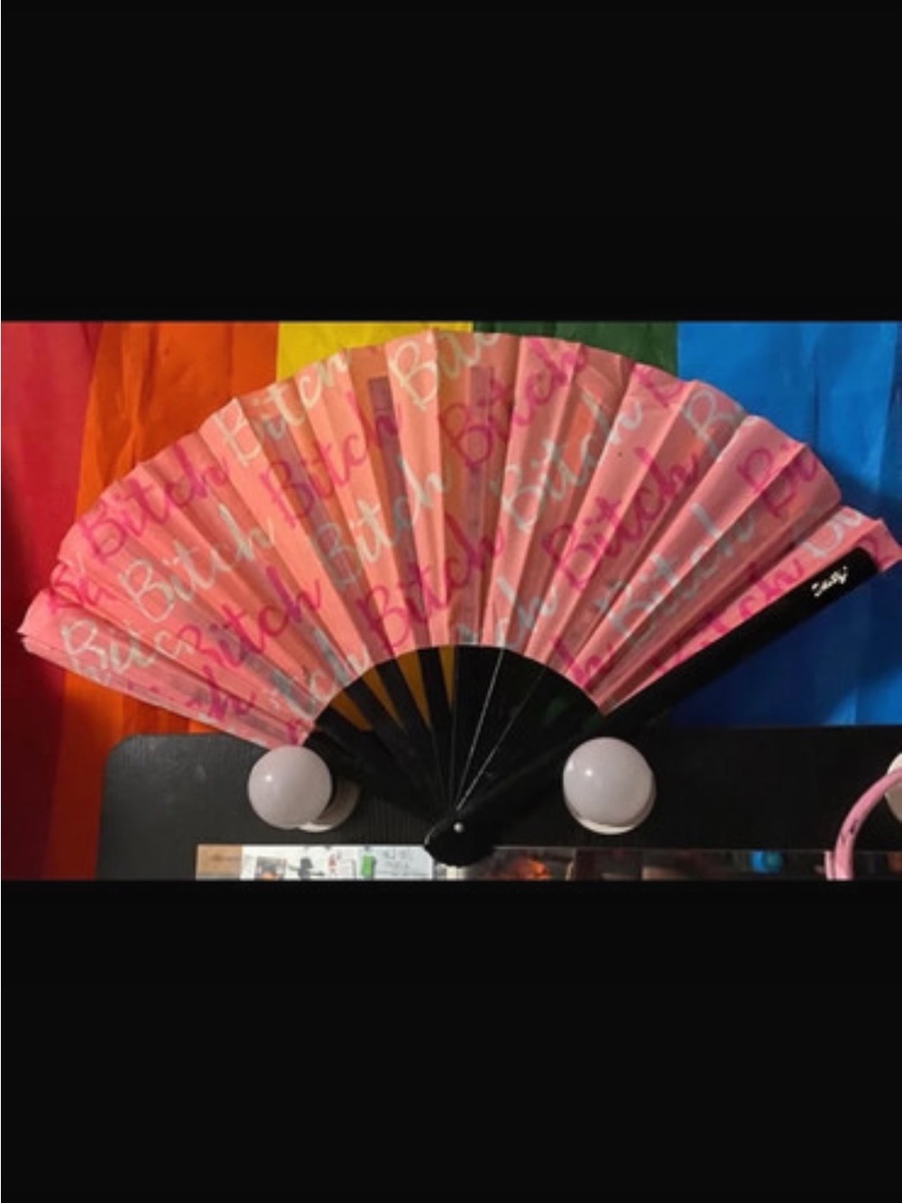 Pink Decorative Folding Fan - Party Accessory